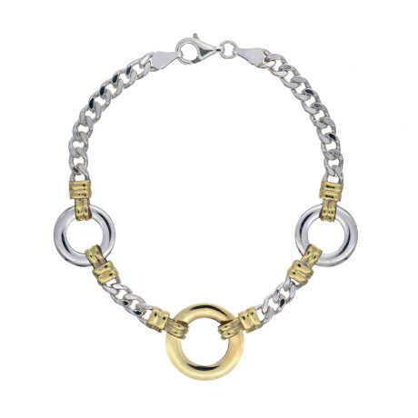 Pulsera de plata 925 y double en oro 18 ktes. Pulsera de plata 925 y double en oro 18 ktes.
