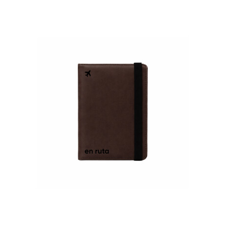 Porta pasaporte y tarjetas plegable Marron