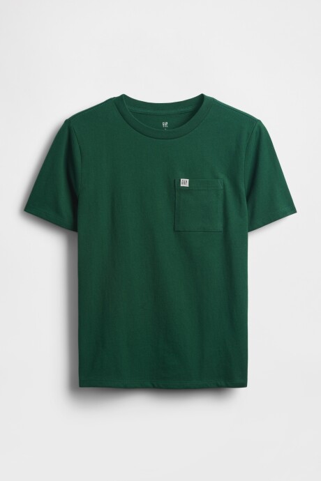 Remera Bolsillo Logo Gap Niño Evergreen Glamour