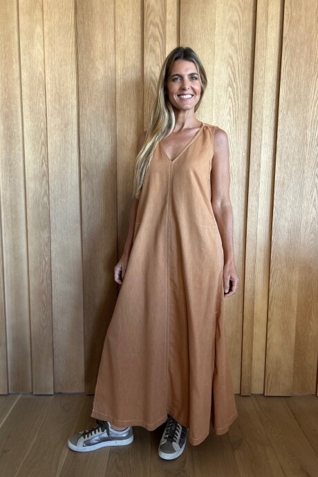 Vestido Formentera Lino Camel