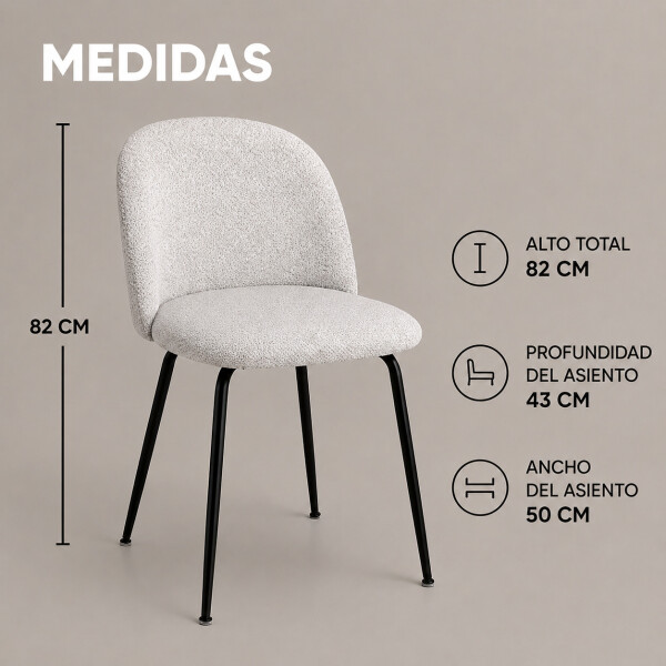 Silla Comedor ComboHome Cali Eames X4 Blanco 1