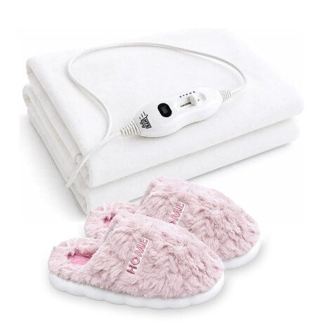Set Pantufla Antideslizantes Unisex + Calienta Cama 1Pza HTS Rosa Viejo