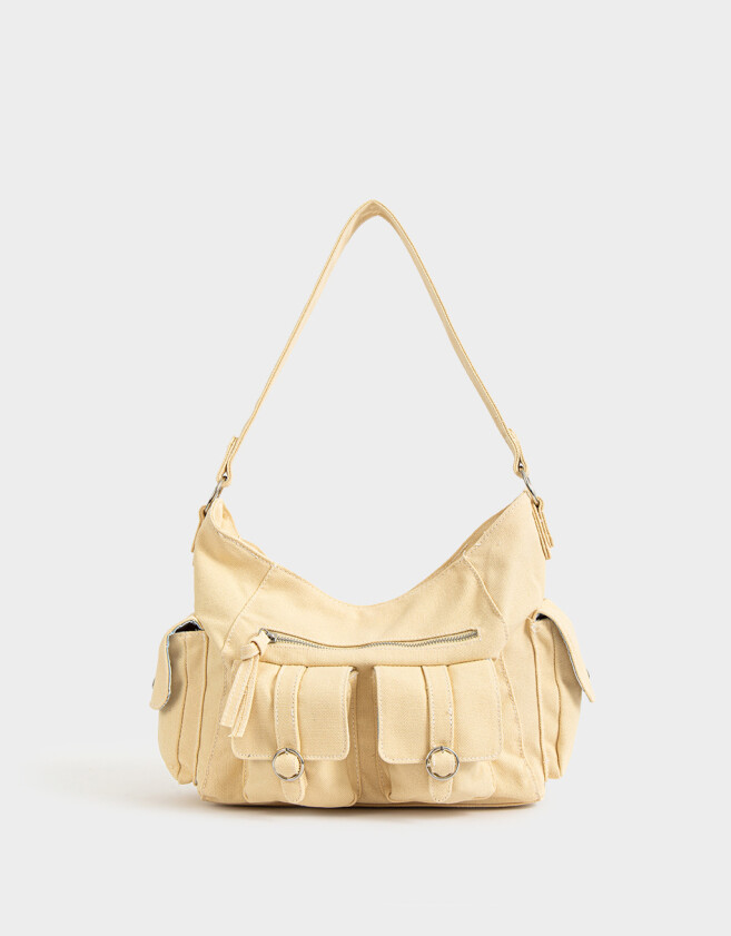 Bandoleras Bandolera Canvas Multipocket - Amarillo Claro
