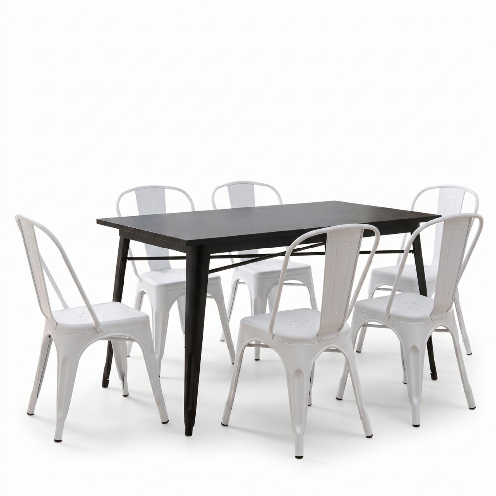 Juego de comedor 4 sillas Tolix 120 Blanco