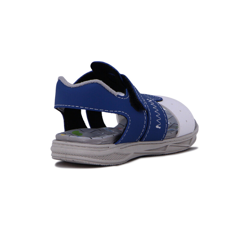 Molekinho Sandalia Casual 2 Tiras C/ Velcro Azul-blanco