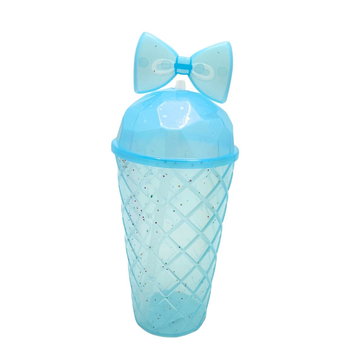 Vaso con Moño y Sorbito - Celeste 