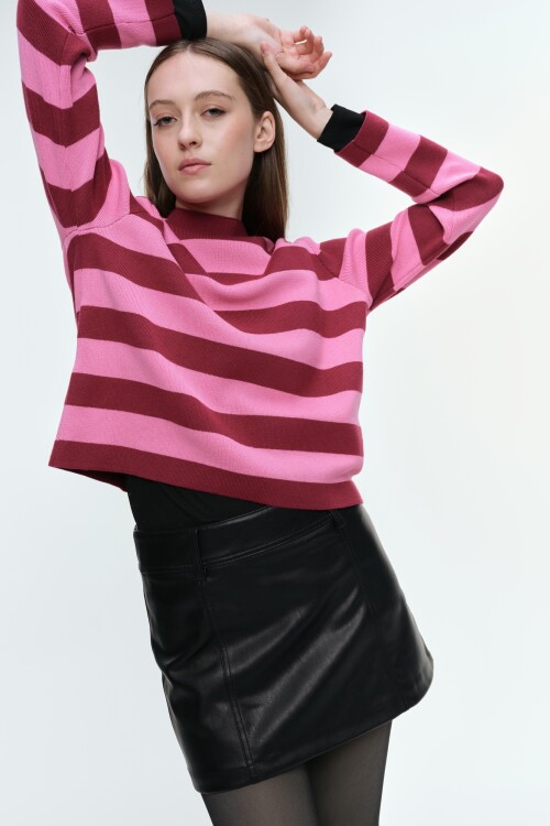 Buzo Lara Burdeos Rayas