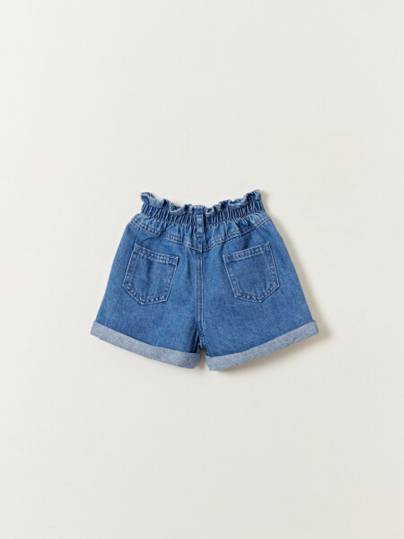 Short jean paper bag Azul Medio