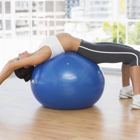 Pelota De Pilates 75cm Fitness Yoga Gym + Inflador Azul