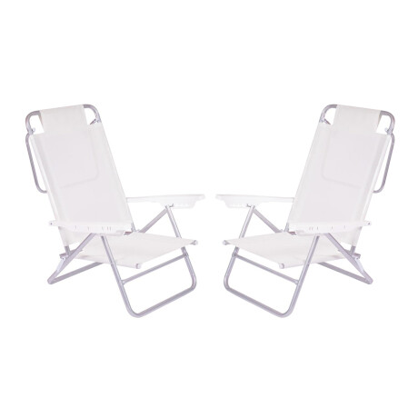 Set X 2 Sillas Summer 6 Posiciones Aluminio BLANCO