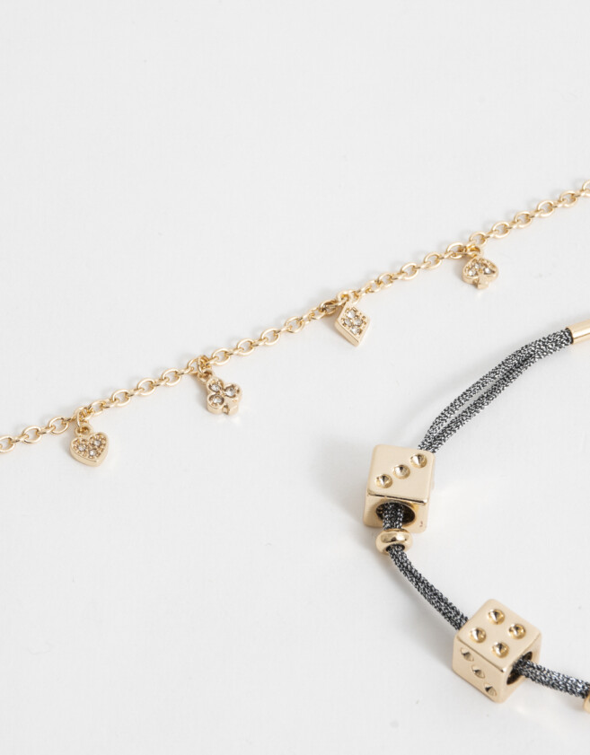 Pulseras Flexibles Sets Multi dijes Set De Pulseras Multidijes Lucky - Dorado
