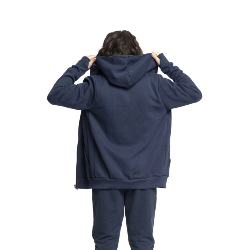 Campera Infantil Umbro C/Capucha Junior Azul Marino - Blanco