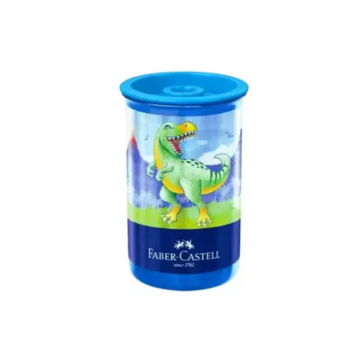 Sacapuntas Faber Castell con Deposito Redondo - Dinosaurio Azul 