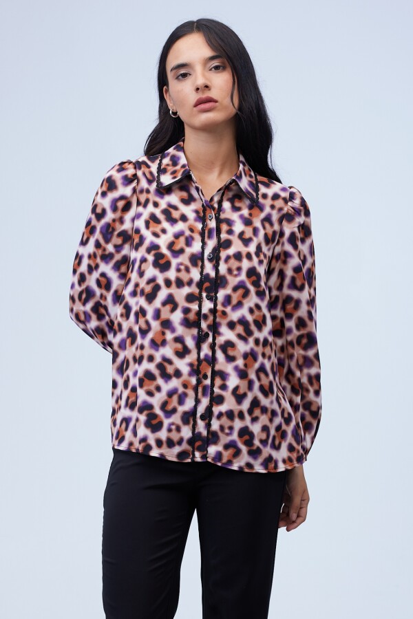 Camisa Gasa Puntilla MULTI/ROSA