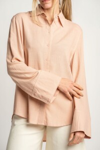 Camisa Con Lino Rosa