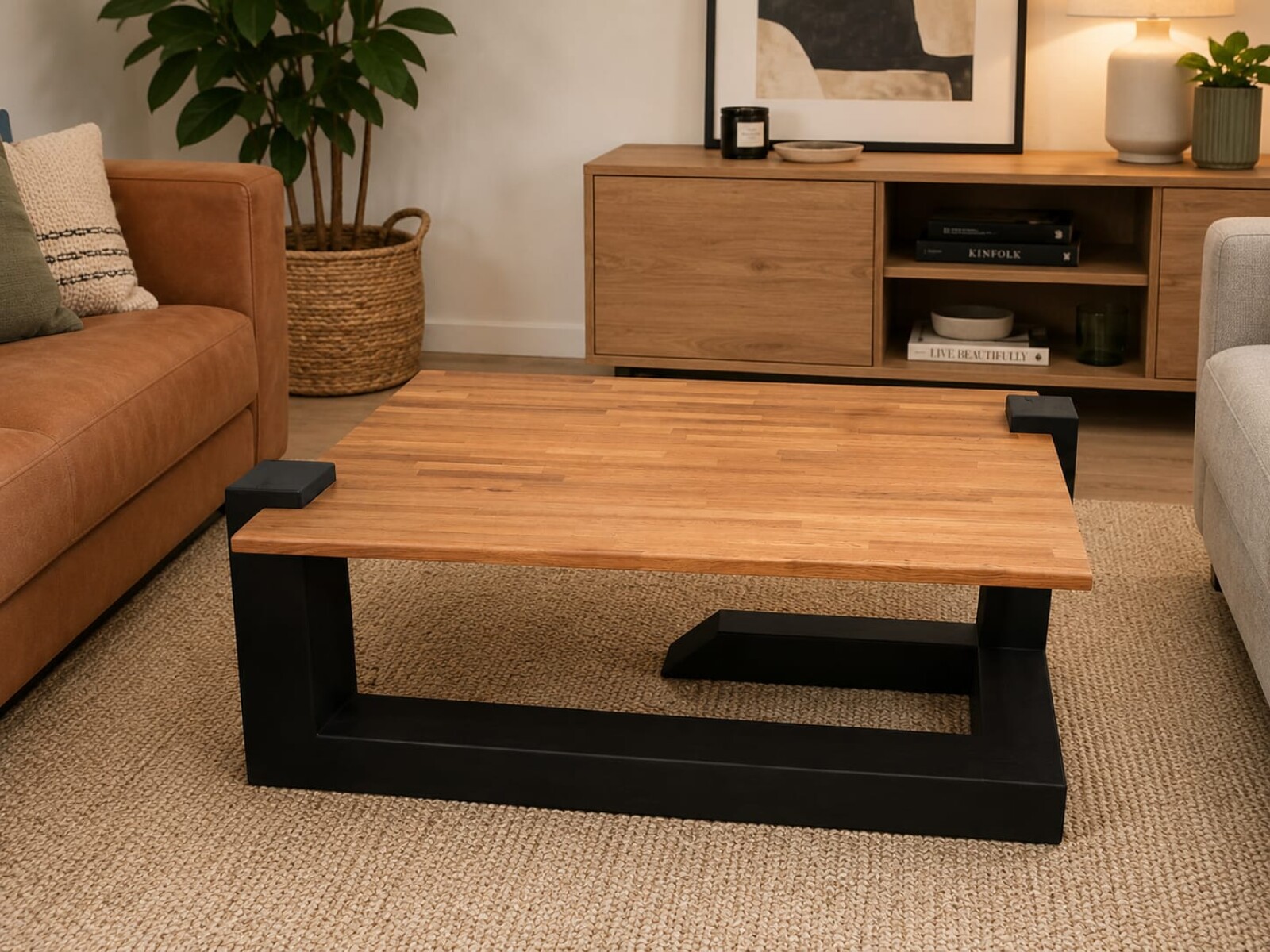 Mesa ratona hierro/madera Dayman 