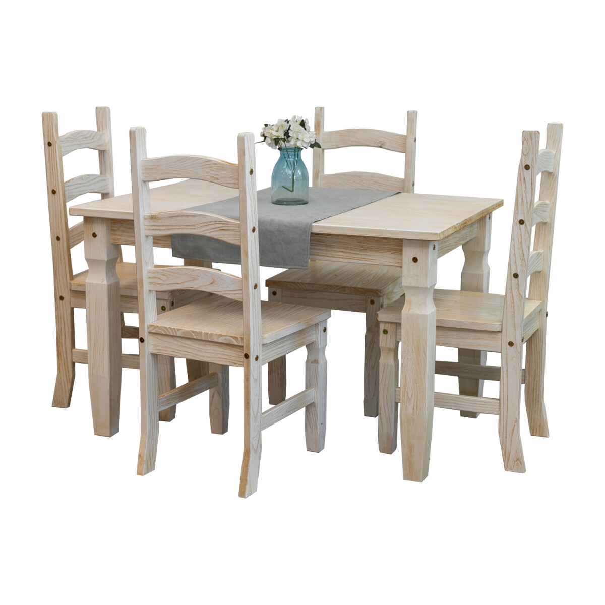 Juego de comedor 4 sillas Linea Bahía 