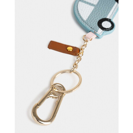 Llavero Y Charm De Autito De Pu Azul Celeste