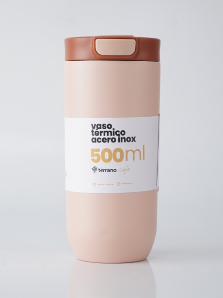 Vaso Térmico Push&Drink 500mL. Rosado