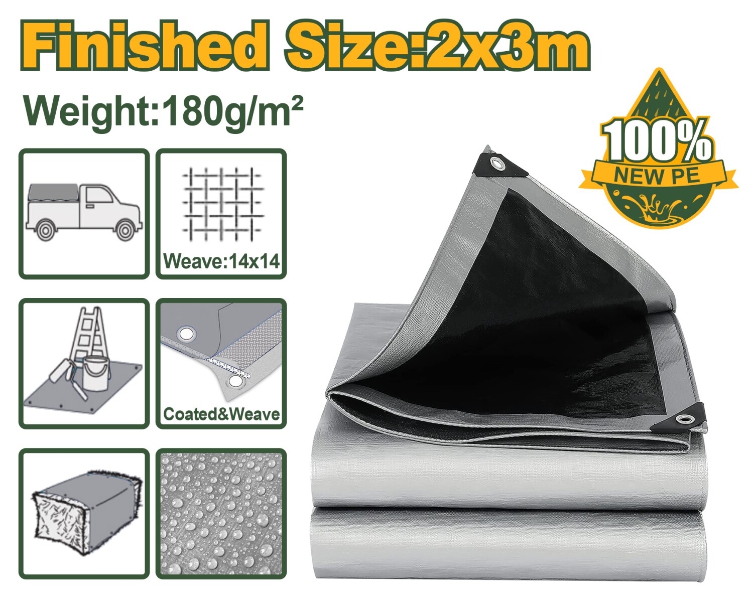 LONA IMPERMEABLE 3X2 GRIS REFOR JADEVER 