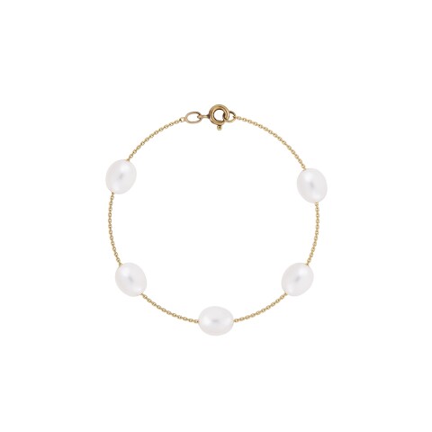 Pulsera en Oro 18K con perlas de río Pulsera En Oro 18k Con Perlas De Río