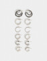 Aros Argollas Set Strass Set De Argollas - Plateado