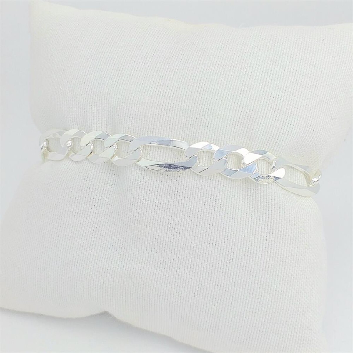 Pulsera de plata 925, modelo fígaro 3*1, gruesa 