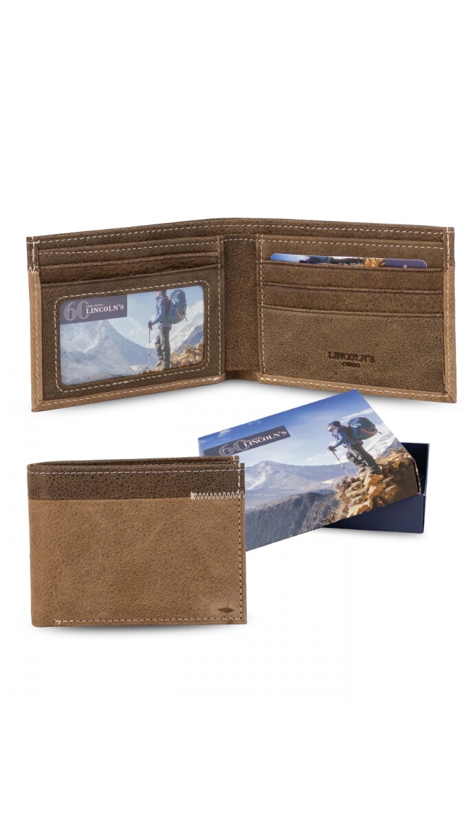 BILLETERA CUERO JANO - NUEZ C/JASPEADO 