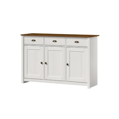 Aparador - 3 Puertas - 3 Cajones - Línea Colonial Blanco/Freijo