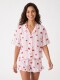 PIJAMA CONJUNTO TOP + SHORT SELENA ROSADO