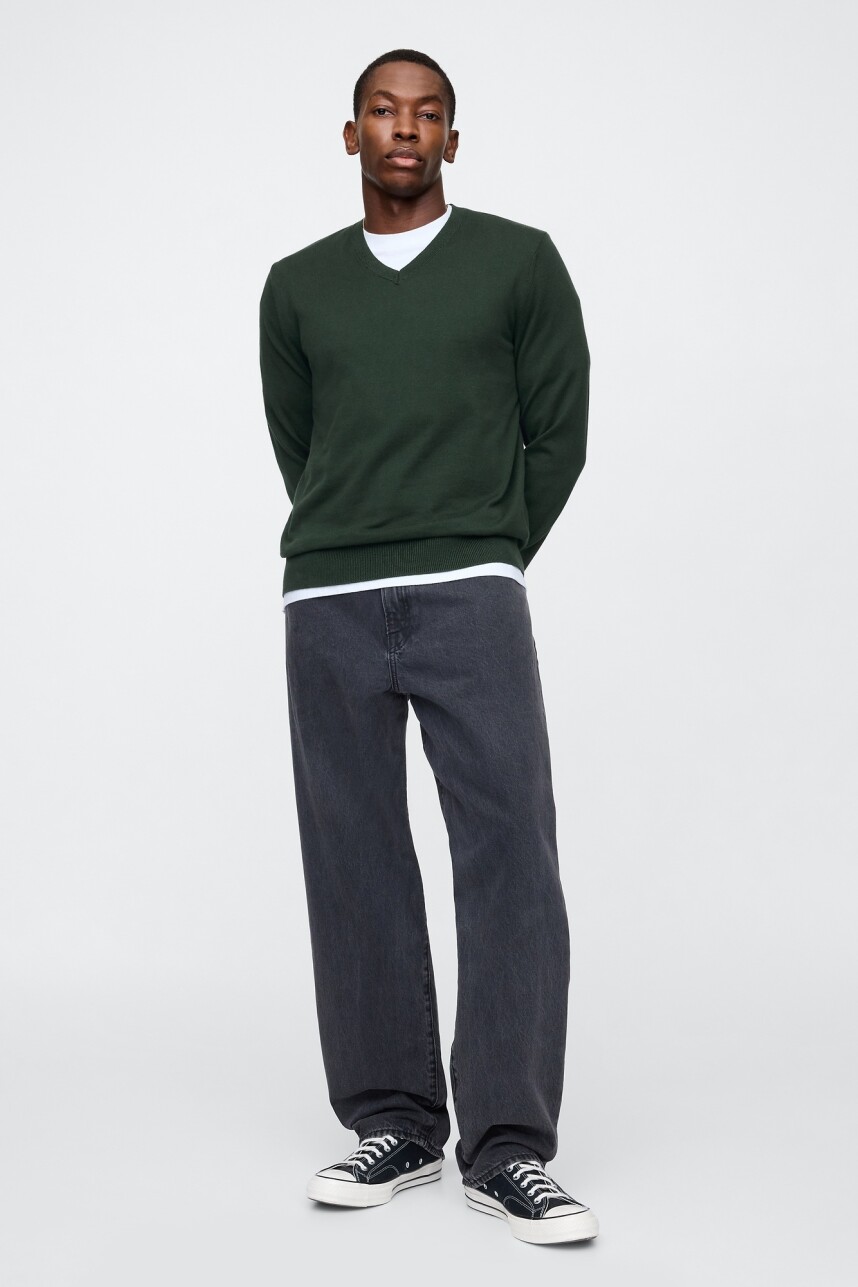 Buzo Algodòn Escote V Hombre Essex Green 702