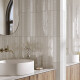 CERAMICA PARA PARED 5.3X43 TIPO BRICK BEIGE BRILLO DECORADO RANURADO ELIANE GAMAS DE BEIGE