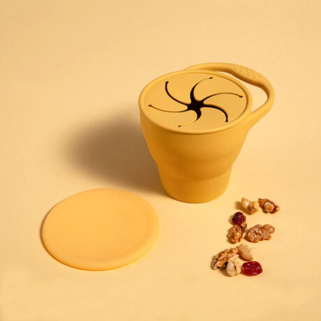 Porta snacks de silicona con tapa Mostaza Sc