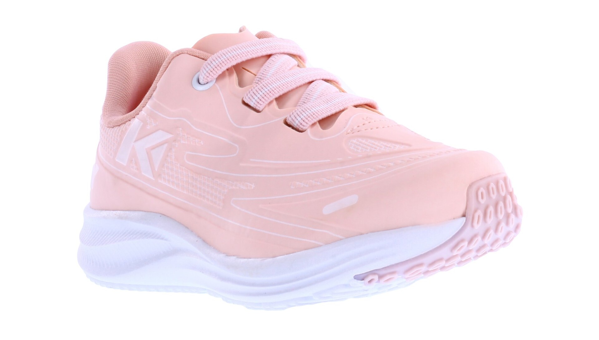 Championes de Niña KIDY acordonado con diseño en contraste - Nude - Blanco 