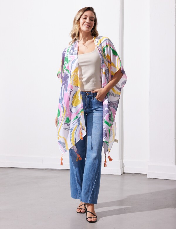 Kimono Printed MULTI/ROSA