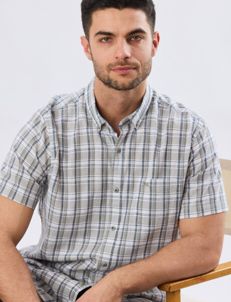 CAMISA CUADROS DE LINO Denim