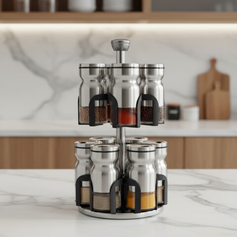 Especiero Giratorio 12 Frascos Acero Inoxidable Porta Condimentos Cocina Imback Especiero Giratorio 12 Frascos Acero Inoxidable Porta Condimentos Cocina Imback