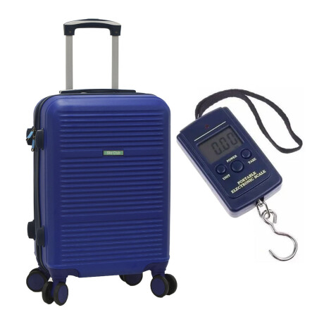 Set Viaje Valija Rígida Grande 4 Ruedas + Balanza Equipaje Azul