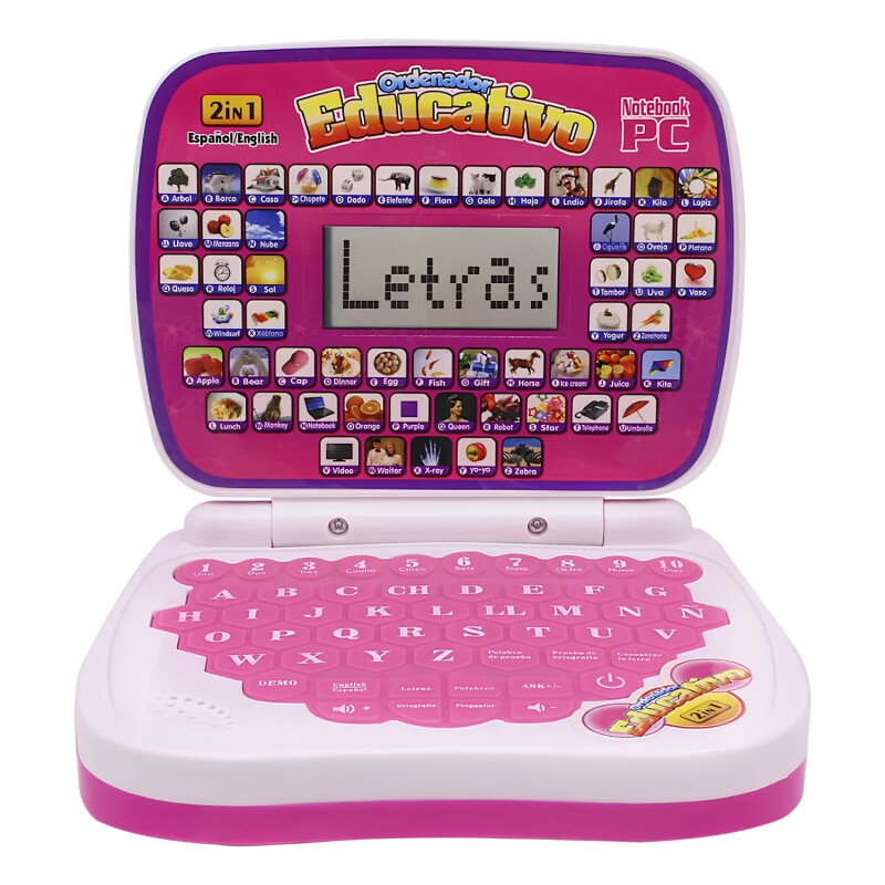 Mini Laptop Infantil Educativa Didactica Rosa