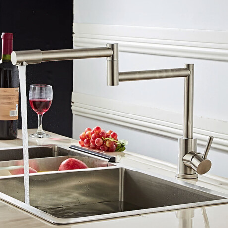 Grifo De Cocina De Mesada De Acero Inoxidable 35Mm Viseu GRIS-BRUSHED NICKEL