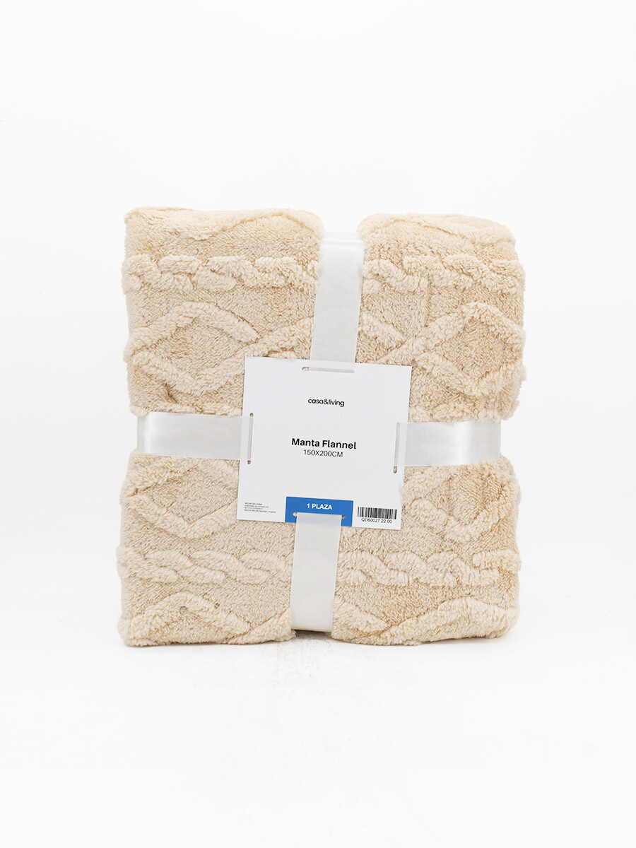 MANTA FLANNEL TRAMA ROMBOS - NATURAL 