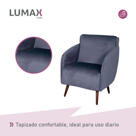 Pack x2 Sillón poltrona 1 cuerpo Lumax Kira nórdico de tela Gris
