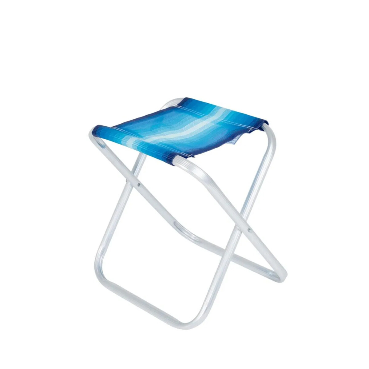 Banqueta Plegable Aluminio Mor Reforzada 90kg Polietileno - Azul/celeste 