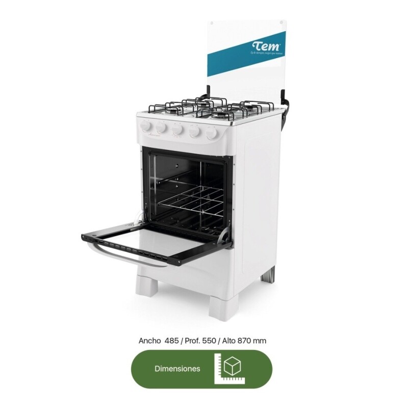 Cocina Tem Mastercook 4h Horno Supergas Tapa De Vidrio Color Blanco Cocina Tem Mastercook 4h Horno Supergas Tapa De Vidrio Color Blanco