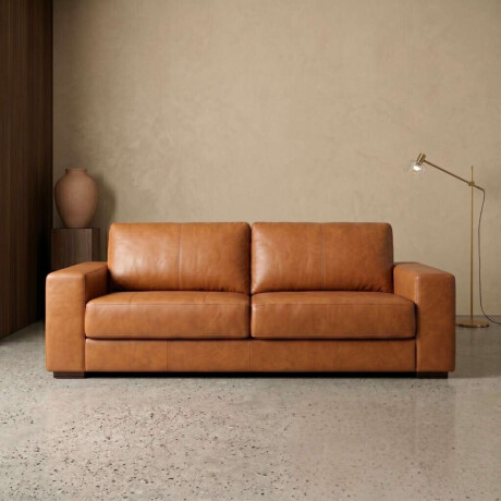 Sillon 3 cuerpos Como 100% Cuero Camel