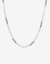 Collares Cortos Perlas Collar Corto Perlas Y Metal - Plateado Rodio