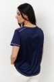 REMERA SATEN AZUL