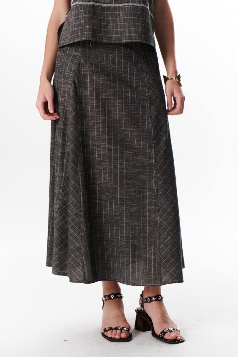 FALDA LINO RAYA NEGRO