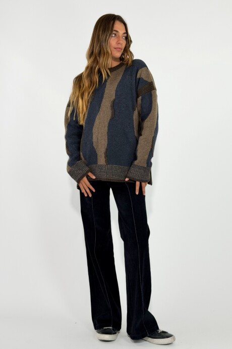 SWEATER ZEBRO Azul