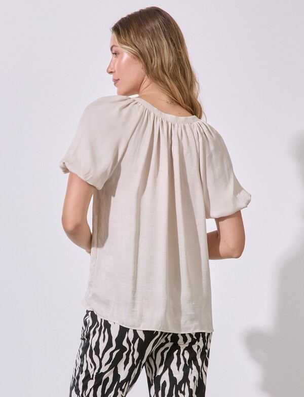 Blusa Saten Lazo BEIGE